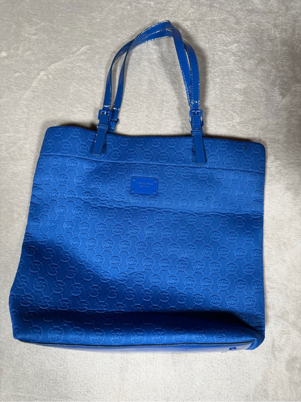 Michael Kors Royal Blue Logo-Embossed Shoulder Tote